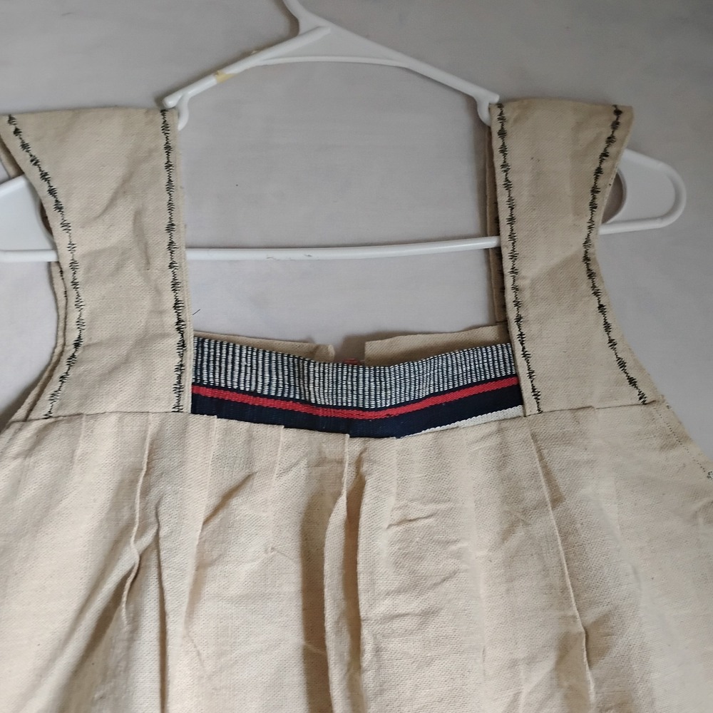Burlap Sack Dress Medium Woven Maxi Lagenlook Festival Boho Hand Made Pockets - Picture 10 of 15
